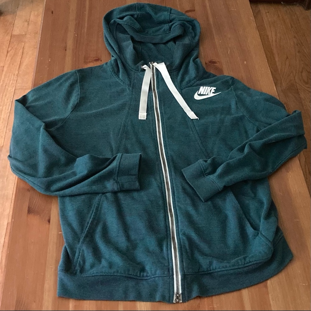 Nike full zip-up hoodie jacket teal purple heathered size medium